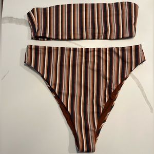 Pac Sun L.A. Hearts bandeau and high wasted swim suit